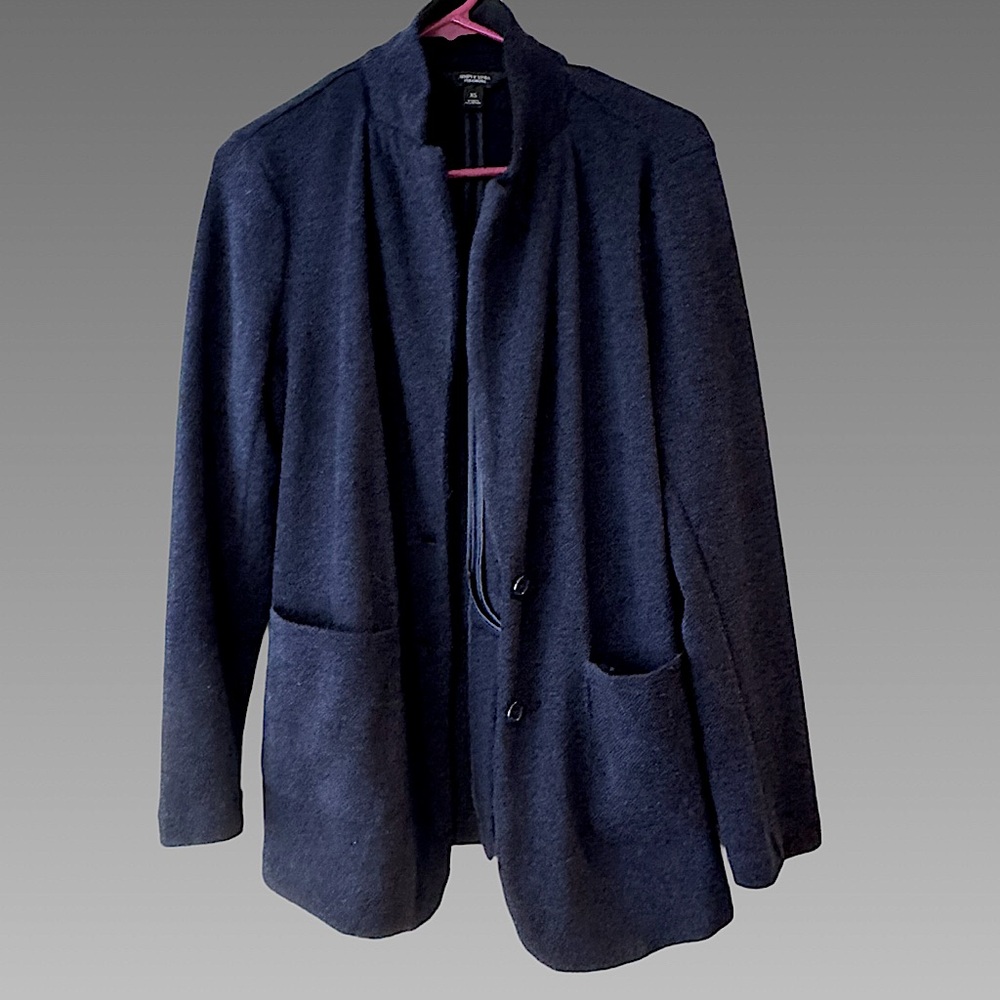 Navy Blue Simply Vera Vera Wang Wool Cardigan Sz XS